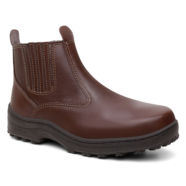 Botina Segurança EPI Agrolev Dallas Couro Legítimo Látego Chocolate Solado Vipflex CA