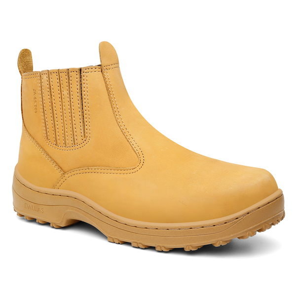 Botina Segurança EPI Agrolev Dallas Couro Legítimo Nobuck Milho Solado Vipflex CA